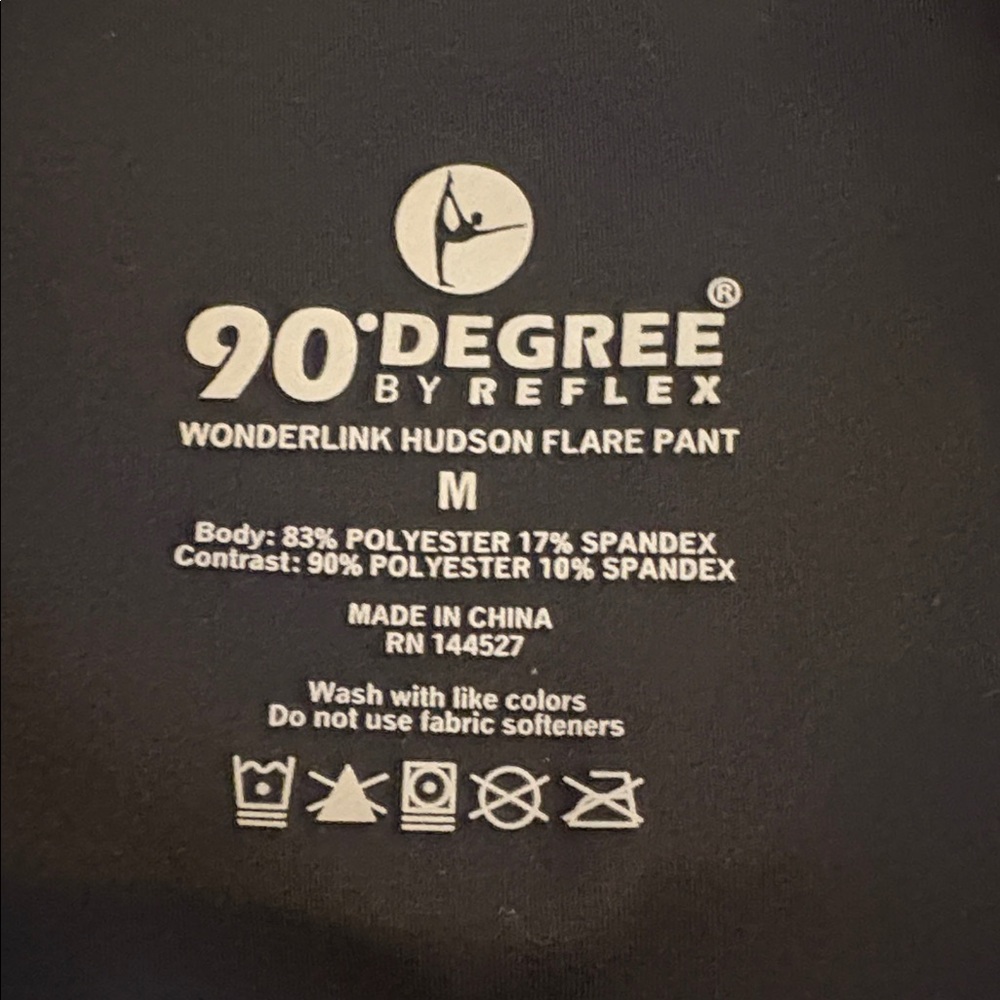 NWT 90 Degree By Reflex Wonderlink Hudson Everyday Flared Black Yoga Pants-M - Picture 4 of 8